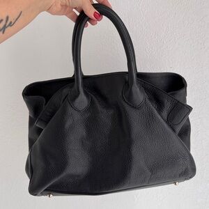 Mark and Graham black Elisabetta Slouch Italian Leather Handbag